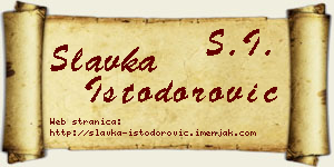 Slavka Istodorović vizit kartica